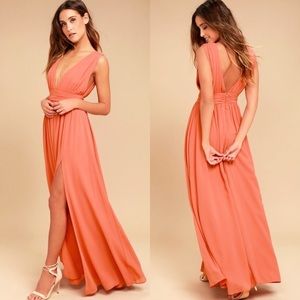 Lulu’s Heavenly Hues Rusty Rose Maxi Dress